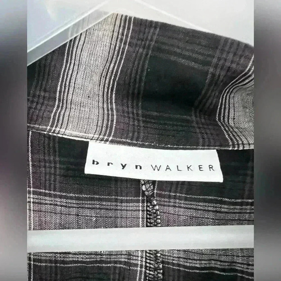 Bryn Walker Open Front Lagenlook Asymmetric Shirt Jacket Linen Size M - Picture 2 of 3